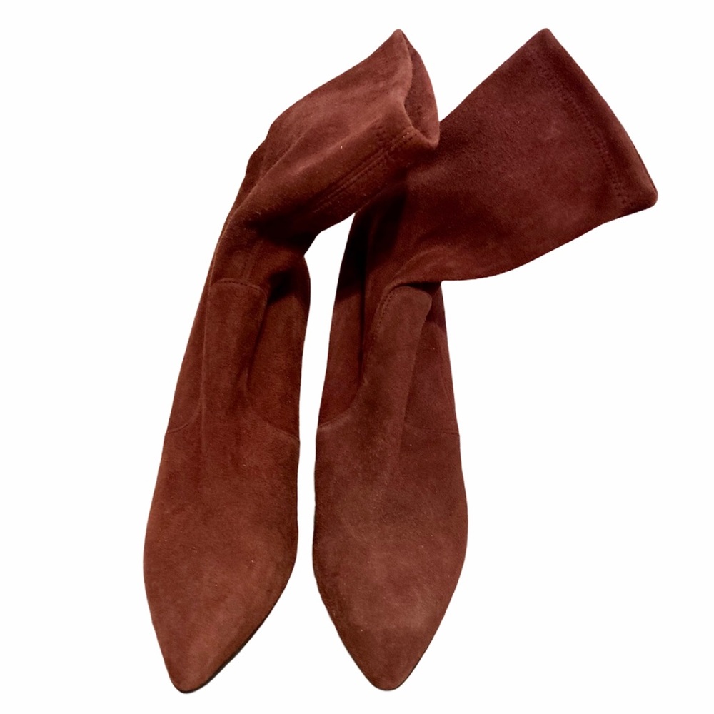 Stuart Weitzman Wren Maroon Suede Boots- Size 7